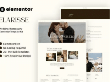 Elarisse - Kit de Templates Elementor para fotografia de casamento