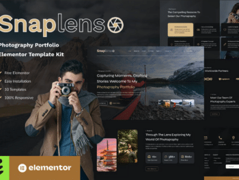 Snaplens - Kit de Templates Elementor para Fotografia e Portfólio