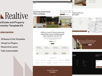 Realtive - Kit de modelos Elementor para imóveis e propriedades