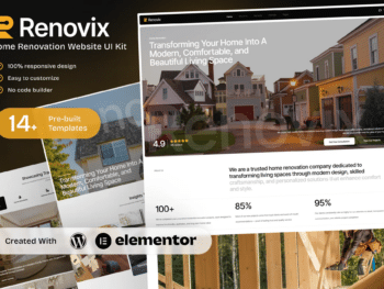 Renovix - Kit de modelos Elementor para renovação de casas
