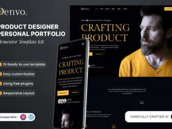 Denvo - Kit de Modelos Elementor de Portfólio Pessoal para Designer de Produto