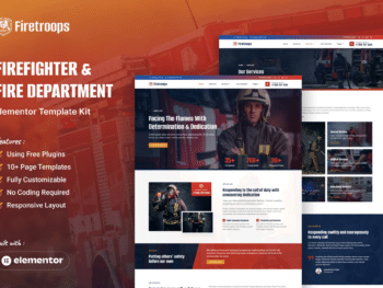 Firetroops - Kit de modelos Elementor para bombeiros e bombeiros