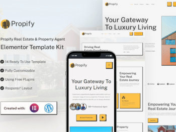 Propify - Kit de modelos Elementor para agentes imobiliários e imobiliários