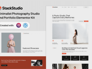 StackStudio - Um estúdio de fotografia minimalista e um kit de elementos de portfólio