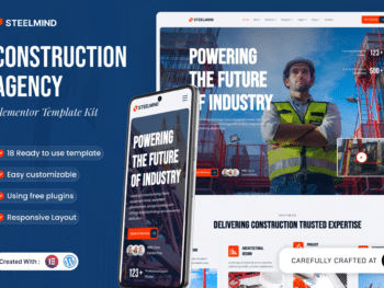 Steelmind - Kit de Modelos Elementor para Agência de Construção