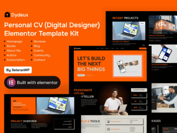 Dydeux - Kit de modelos Elementor Pro para designers digitais de currículos pessoais