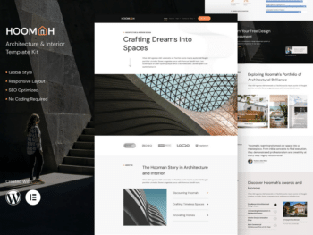 Hoomah - Kit de Templates Elementor Pro de Arquitetura e Design de Interiores