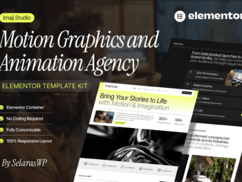 ImajiStudio - Kit de Templates Elementor Pro para Agência de Gráficos em Movimento e Animação