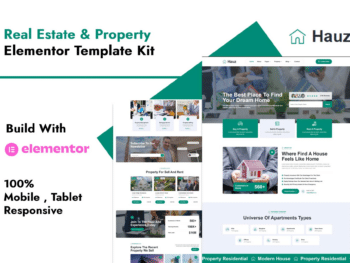 Hauz - Kit de modelos Elementor Pro para imóveis e propriedades