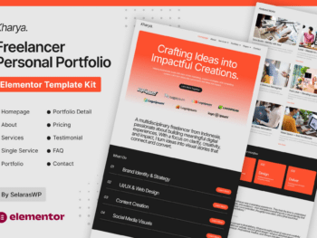 Kharya - Kit de modelos Elementor de currículo pessoal para freelancers