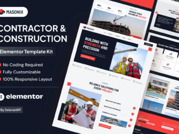 Masonix - Kit de modelos Elementor Pro para empreiteiros e construtores