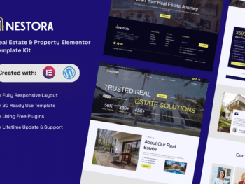 Nestora - Kit de modelos Elementor para imóveis e propriedades