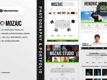 Mozaic - Kit de Templates Elementor para Fotografia e Portfólio
