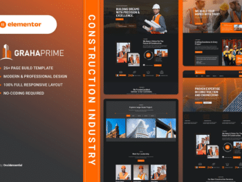 GrahaPrime - Kit de modelos Elementor para a indústria de construção