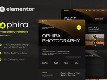 Ophira - Kit de Templates Elementor de Portfólio Fotográfico