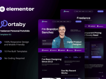 Portaby - Kit de Templates Elementor de Portfólio Pessoal para Freelancer