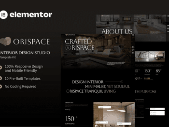 Orispace - Kit de Templates Elementor para estúdio de design de interiores