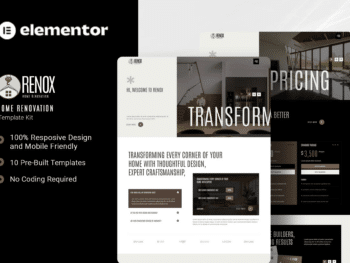 Renox - Kit de modelos Elementor para renovação de casas