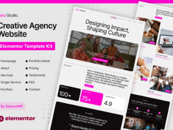 RekaStudio - Kit de Templates Elementor Pro para Agência de Design e Portfólio