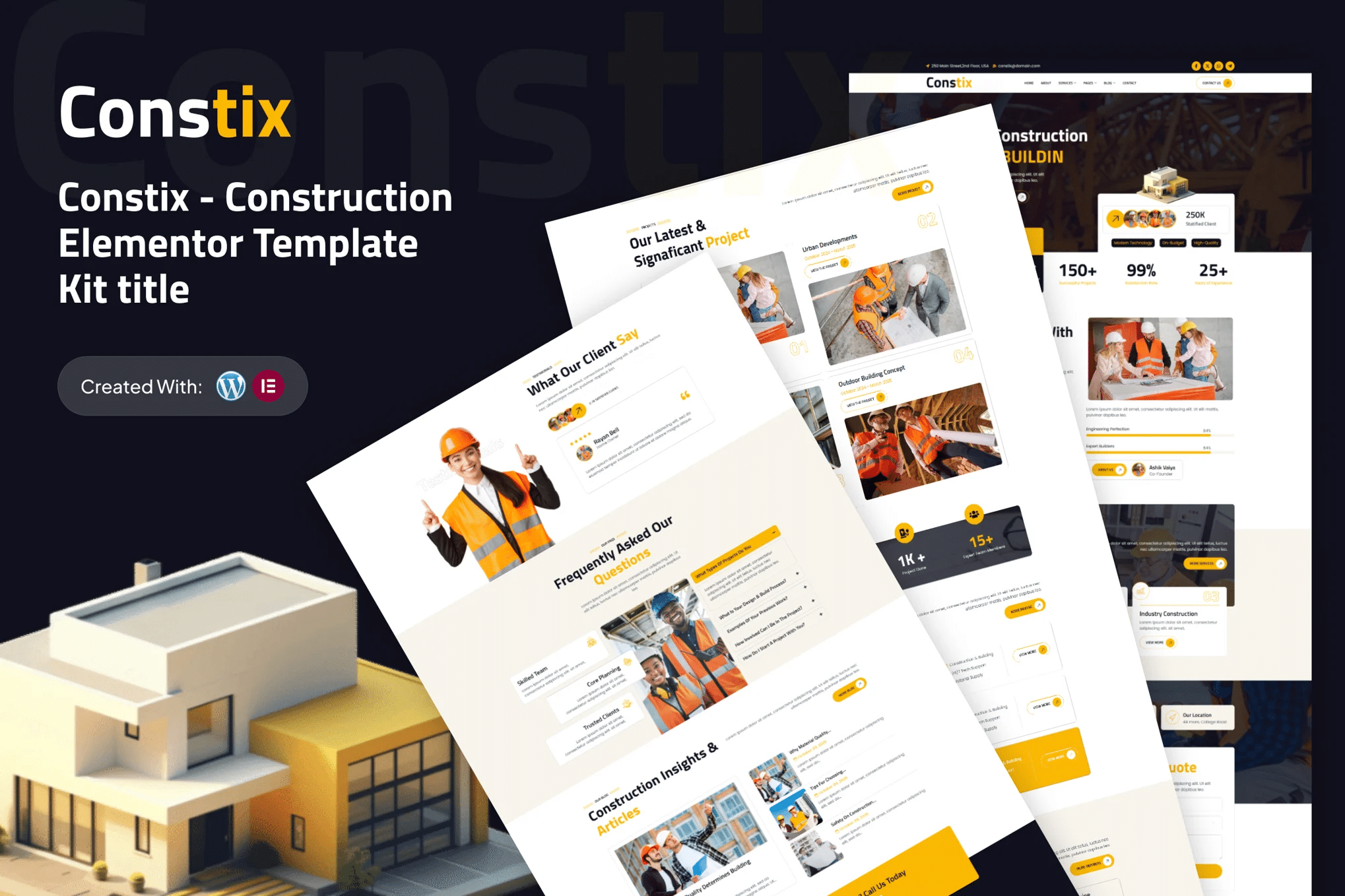 Constix - Kit de Templates Elementor para Construção e Construção