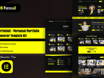 PortfolioX - Kit de Modelos de Portfólio Pessoal Elementor