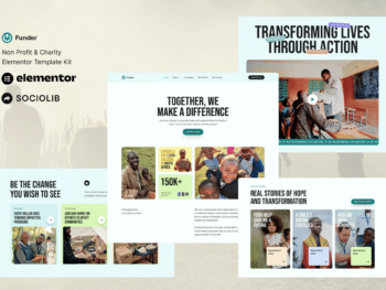 Funder - Kit de modelos Elementor para organizações sem fins lucrativos e beneficentes