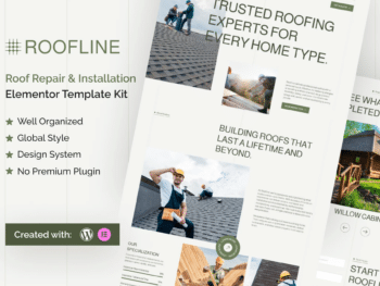 Roofline - Kit de modelos Elementor para reparo e instalação de telhados
