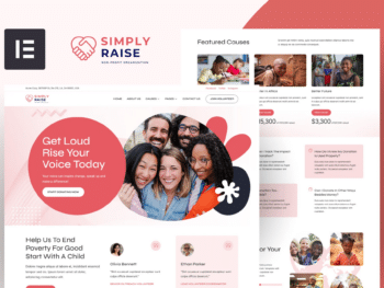 SimplyRaise - Kit de Templates Elementor para Caridade e Doação