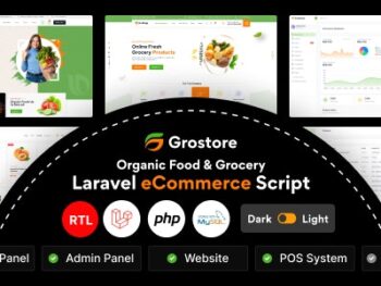 GroStore - Comércio eletrônico de alimentos e produtos de mercearia em Laravel com painel de administração.