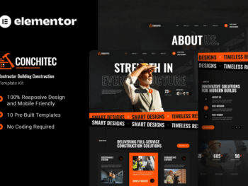 Conchitec - Kit de Templates Elementor para Construção de Edifícios para Empreiteiros