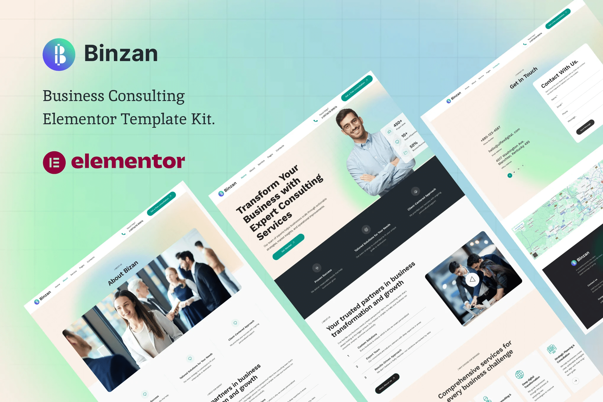 Binzan — Kit de Templates do Consulting Business Elementor