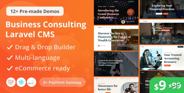Bione - Consultoria Empresarial com CMS Laravel e Construtor de Páginas ao Vivo
