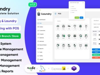 iLaundry: Agendamento de serviços de lavanderia e limpeza a seco com sistema POS | Solução completa para uma ou várias filiais
