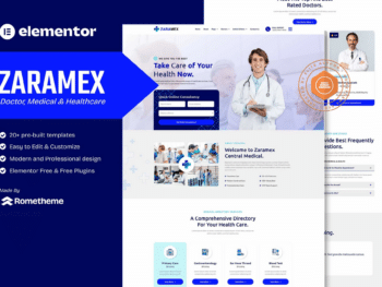 Zaramex - Kit de Templates Elementor para Médicos, Medicina e Saúde