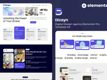 Dizayn - Kit de Templates Elementor Pro para Agência de Design Digital