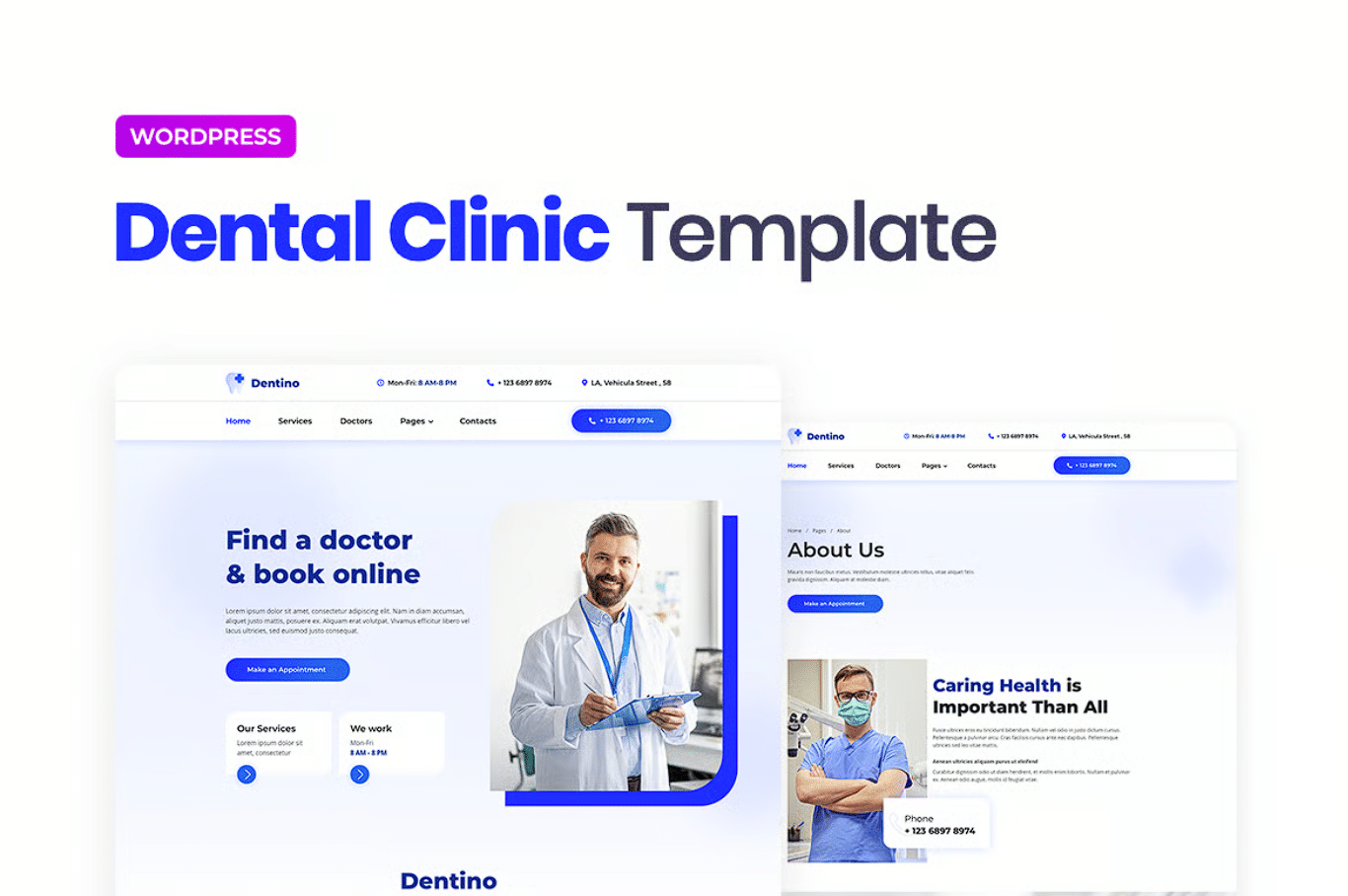 Dentino — Kit de Templates Elementor Pro para Clínica Dentária