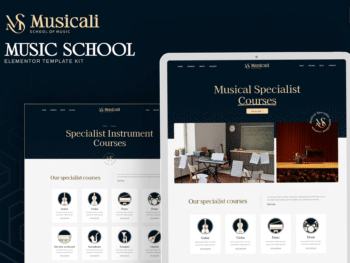 Musicali - Kit de Templates Elementor para escolas de música