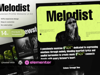 Melodist - Kit de Templates Elementor para perfis de músico
