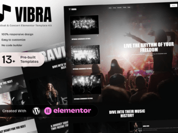 Vibra - Kit Template Elementor para festivais de música e concertos