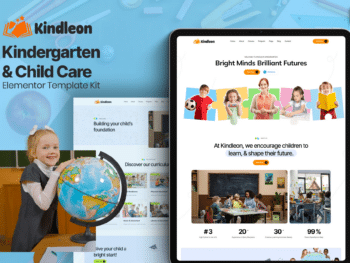 Kindleon - Kit de modelos Elementor para jardim de infância e cuidados infantis