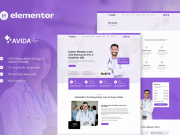 Avida - Kit de Templates Elementor para Saúde e Medicina
