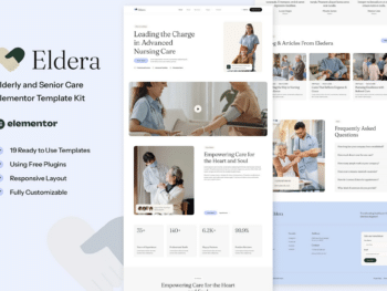 Eldera - Kit de modelos Elementor para cuidados com idosos e idosos