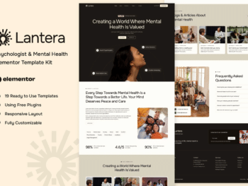 Lantera - Kit de Templates Elementor para psicólogos e saúde mental