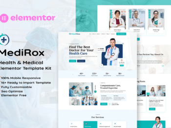 MediRox - Kit de Templates Elementor para Saúde e Medicina