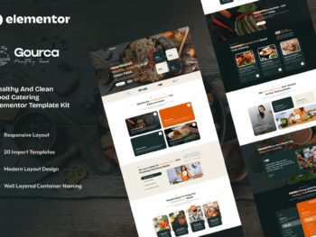 Gourca - Kit Template Elementor para alimentação saudável e limpa