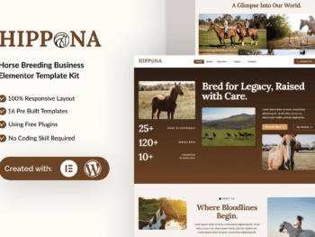 Hippona - Kit de modelos Business Elementor para criação de cavalos