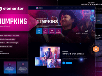 Jumpkins - Kit de Templates Elementor Pro para música e eventos