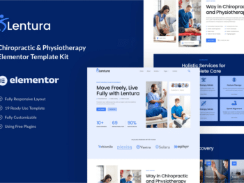 Lentura - Kit de modelos Elementor de Quiropraxia e Fisioterapia