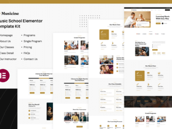 Musicine - Kit de Modelos para Escola de Música Elementor