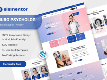 Nuro - Kit de modelos Elementor para terapia de saúde mental